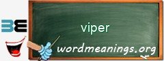 WordMeaning blackboard for viper